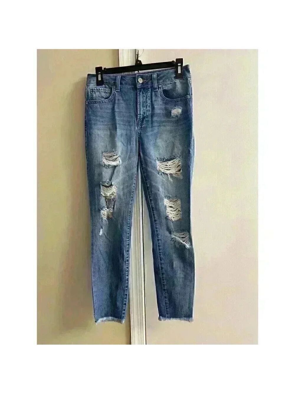 REWASH Skinny Jeans High Rise Distressed Raw Hem Size 3 26